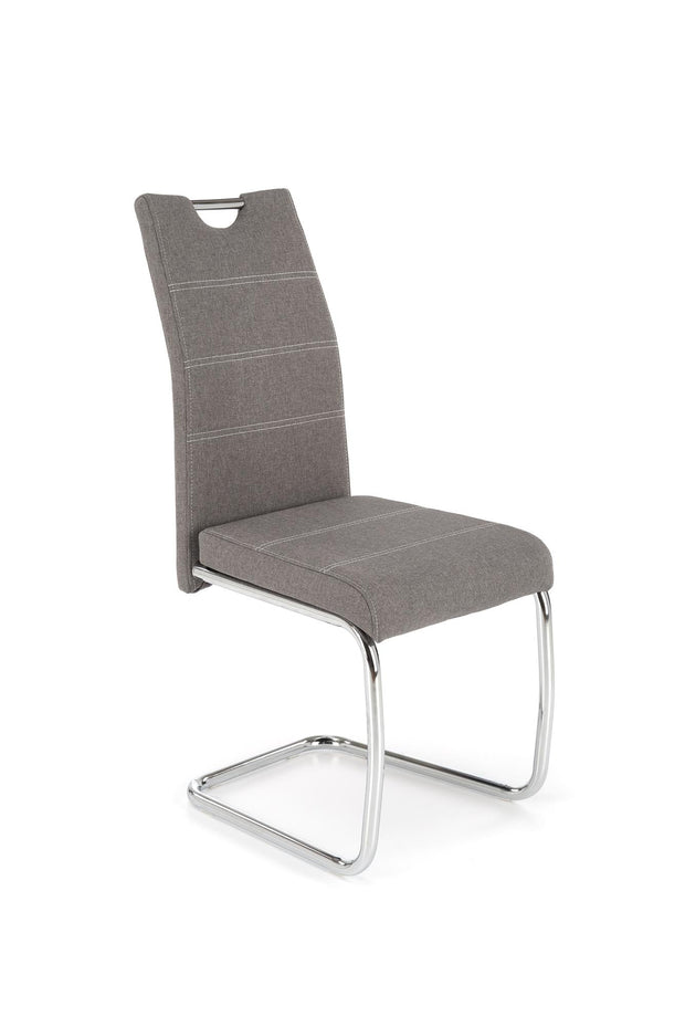 Scaun tapitat cu stofa si picioare metalice, K349 Gri / Crom, l42xA60xH97 cm