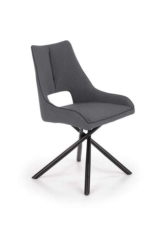 Scaun tapitat cu stofa si picioare metalice, K409 Gri / Negru, l49xA52xH84 cm