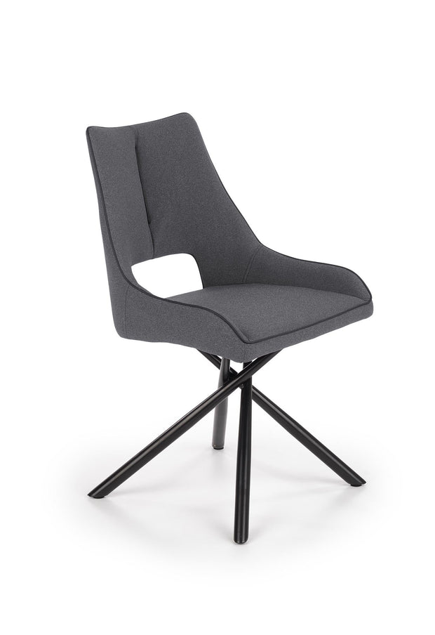 Scaun tapitat cu stofa si picioare metalice, K409 Gri / Negru, l49xA52xH84 cm