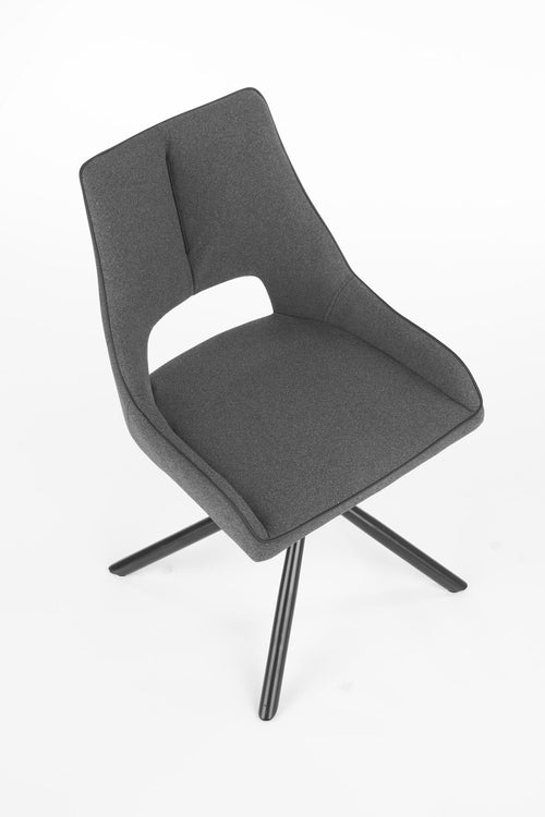 Scaun tapitat cu stofa si picioare metalice, K409 Gri / Negru, l49xA52xH84 cm (1)
