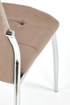 Scaun tapitat cu stofa si picioare metalice, K416 Velvet Bej / Crom, l43xA54xH101 cm (3)