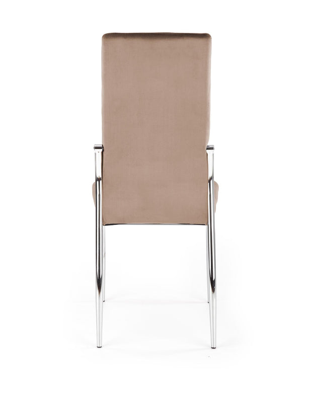 Scaun tapitat cu stofa si picioare metalice, K416 Velvet Bej / Crom, l43xA54xH101 cm (6)