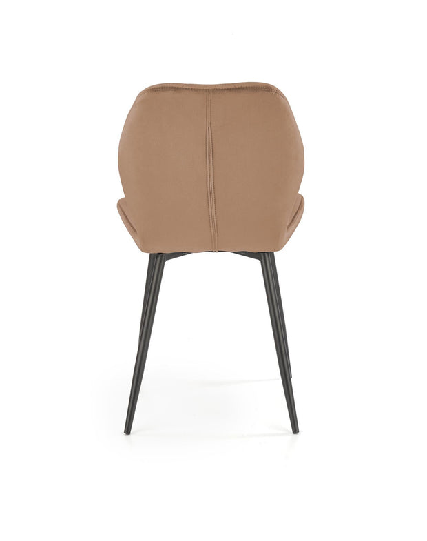Scaun tapitat cu stofa si picioare metalice, K453 Velvet Bej / Negru, l48xA53xH86 cm (5)