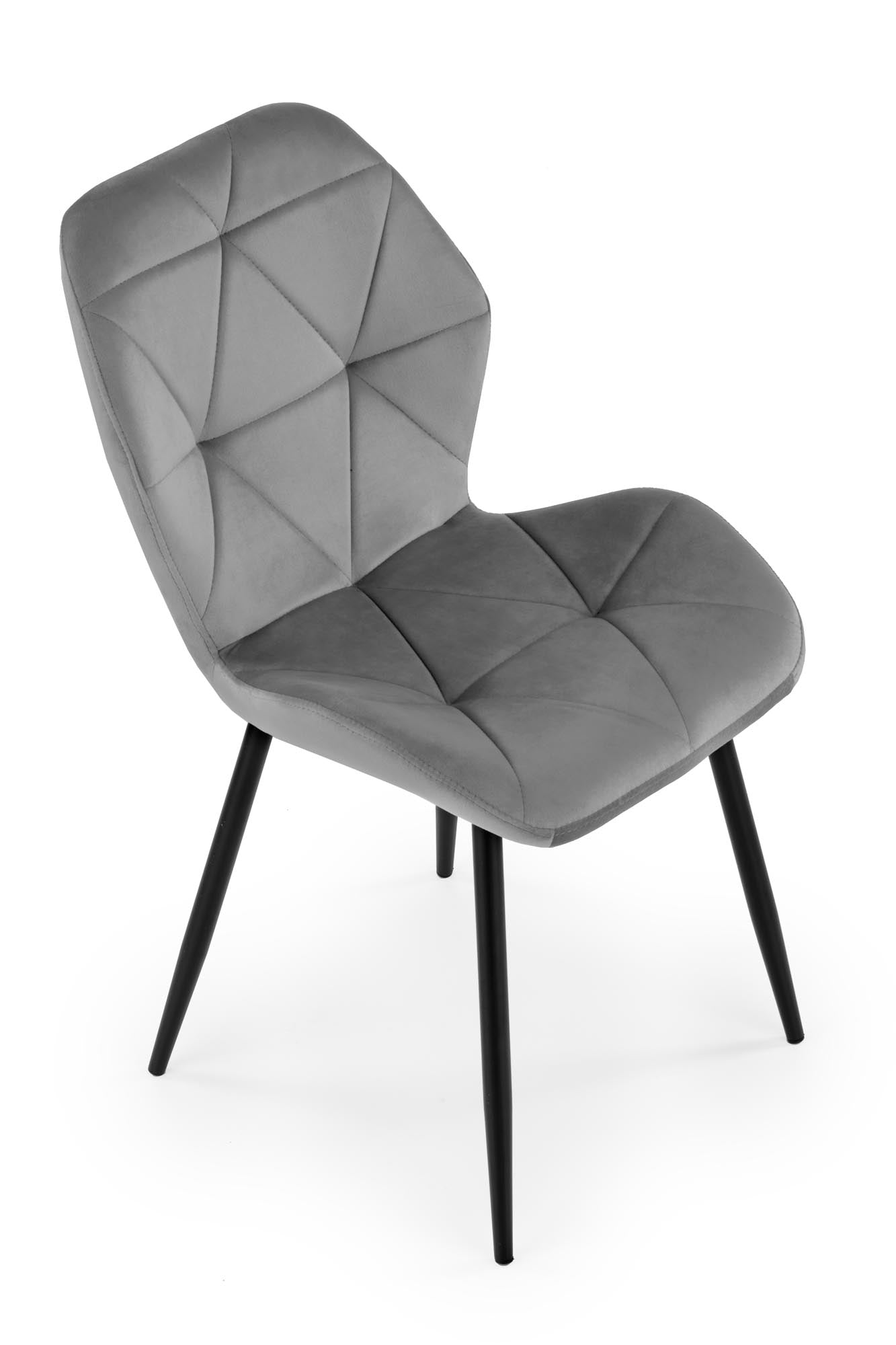 Scaun tapitat cu stofa si picioare metalice, K453 Velvet Gri / Negru, l48xA53xH86 cm (4)