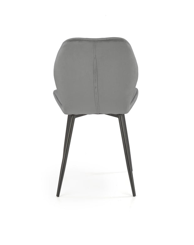 Scaun tapitat cu stofa si picioare metalice, K453 Velvet Gri / Negru, l48xA53xH86 cm (5)