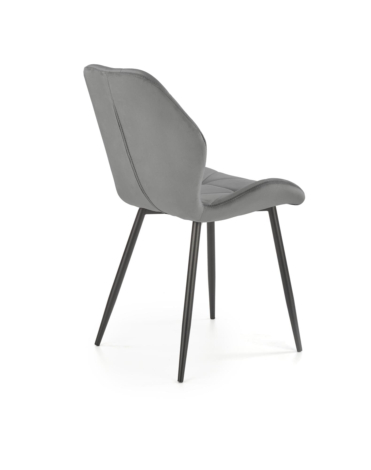 Scaun tapitat cu stofa si picioare metalice, K453 Velvet Gri / Negru, l48xA53xH86 cm (6)