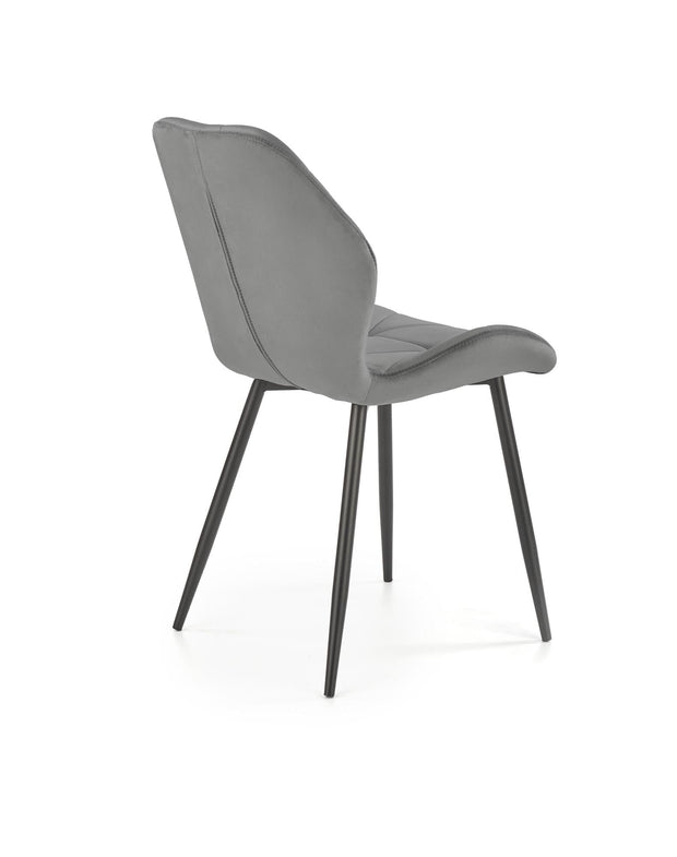 Scaun tapitat cu stofa si picioare metalice, K453 Velvet Gri / Negru, l48xA53xH86 cm (6)