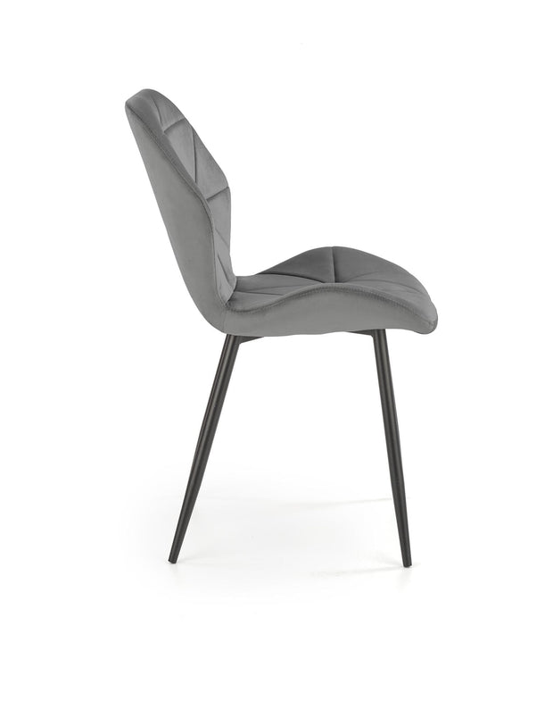 Scaun tapitat cu stofa si picioare metalice, K453 Velvet Gri / Negru, l48xA53xH86 cm (7)