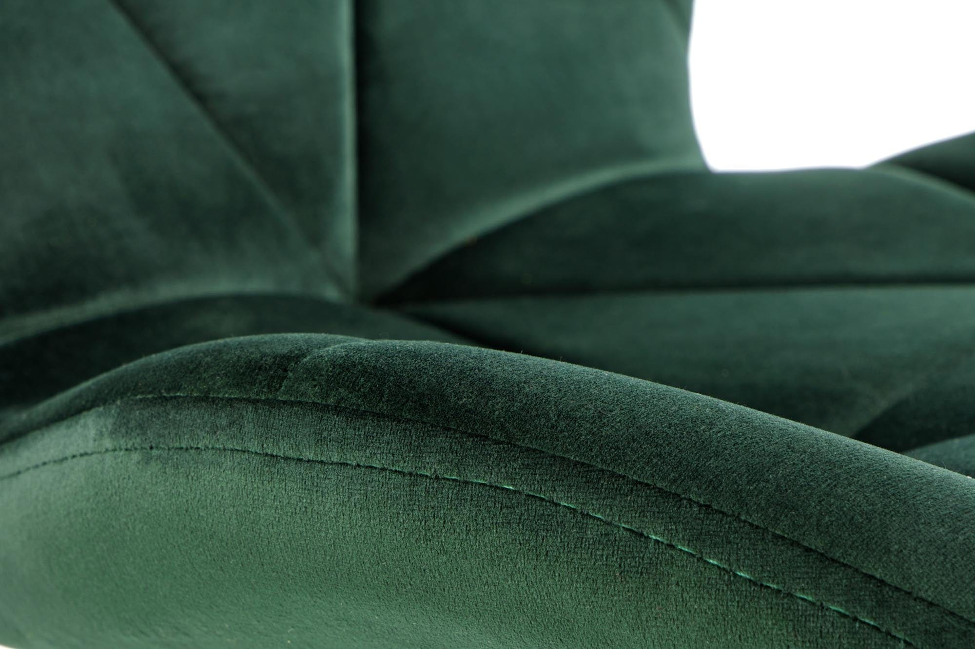 Scaun tapitat cu stofa si picioare metalice, K453 Velvet Verde Inchis / Negru, l48xA53xH86 cm (2)