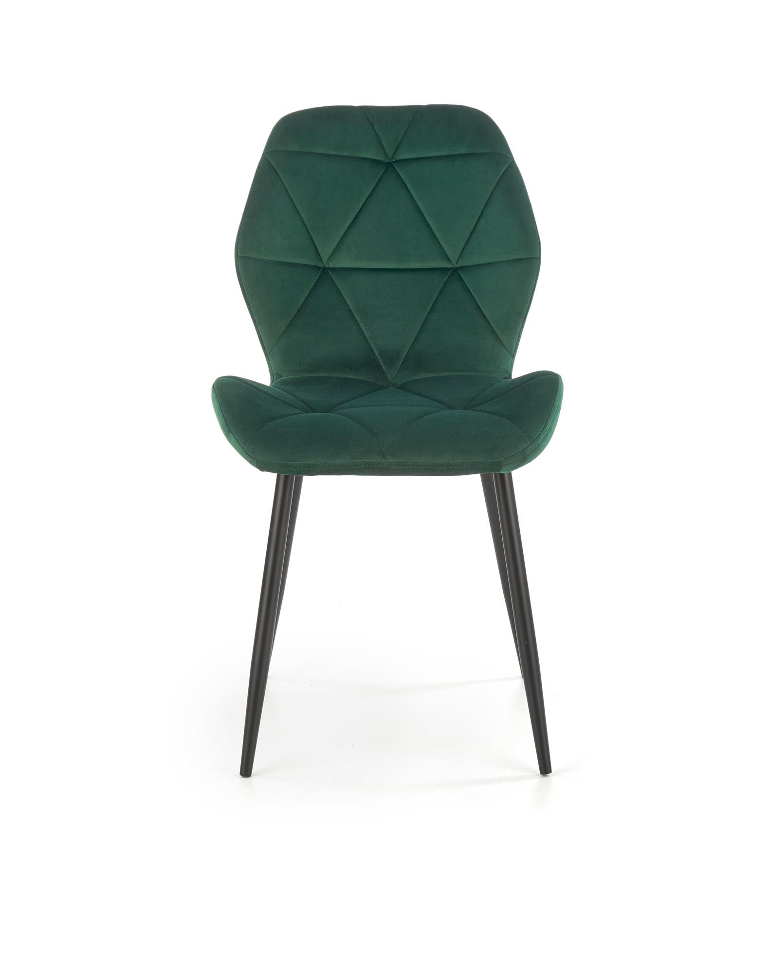 Scaun tapitat cu stofa si picioare metalice, K453 Velvet Verde Inchis / Negru, l48xA53xH86 cm (5)