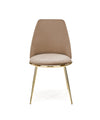 Scaun tapitat cu stofa si picioare metalice, K460 Velvet Bej / Auriu, l49xA54xH84 cm (1)
