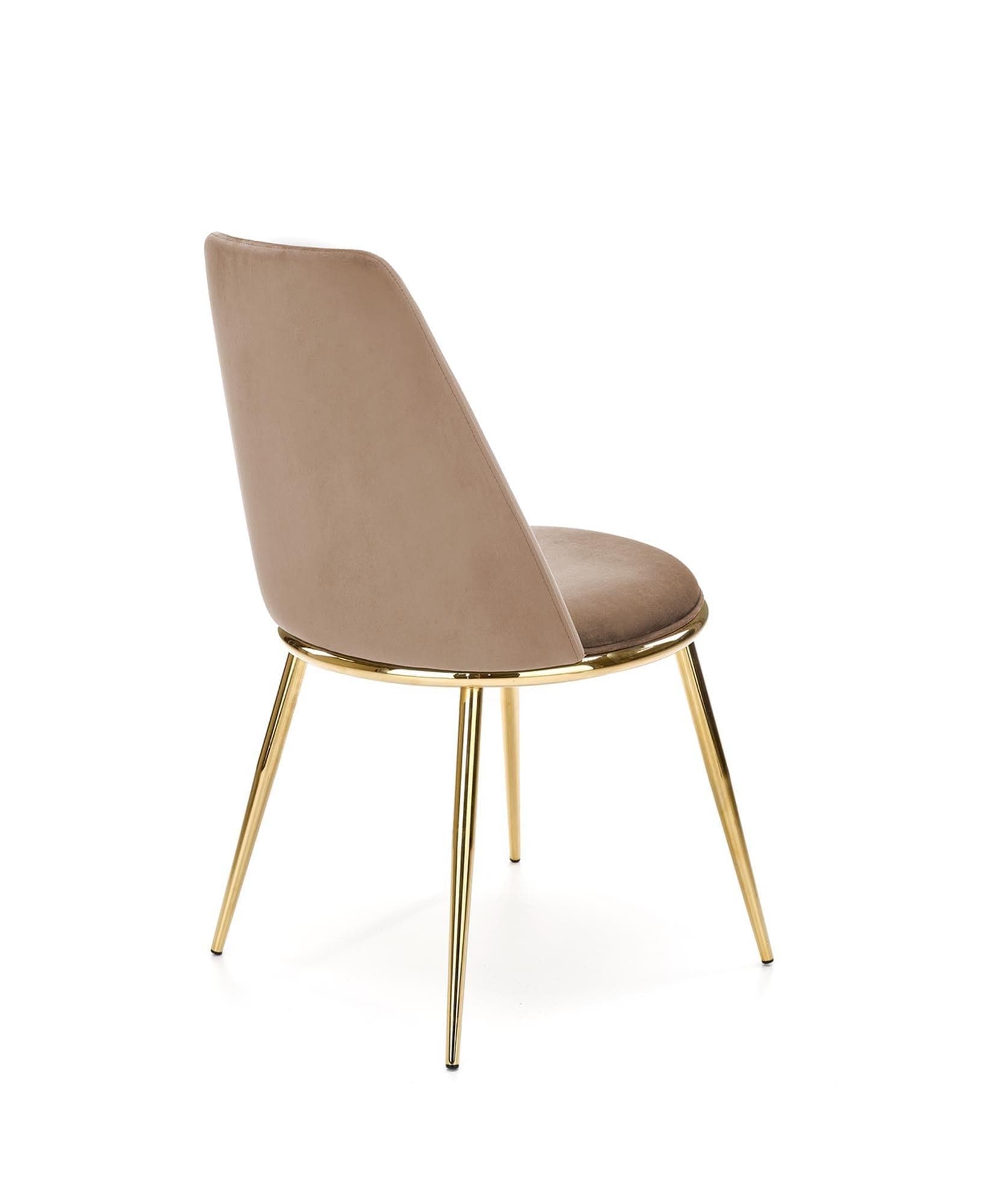 Scaun tapitat cu stofa si picioare metalice, K460 Velvet Bej / Auriu, l49xA54xH84 cm (7)