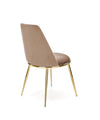 Scaun tapitat cu stofa si picioare metalice, K460 Velvet Bej / Auriu, l49xA54xH84 cm (7)