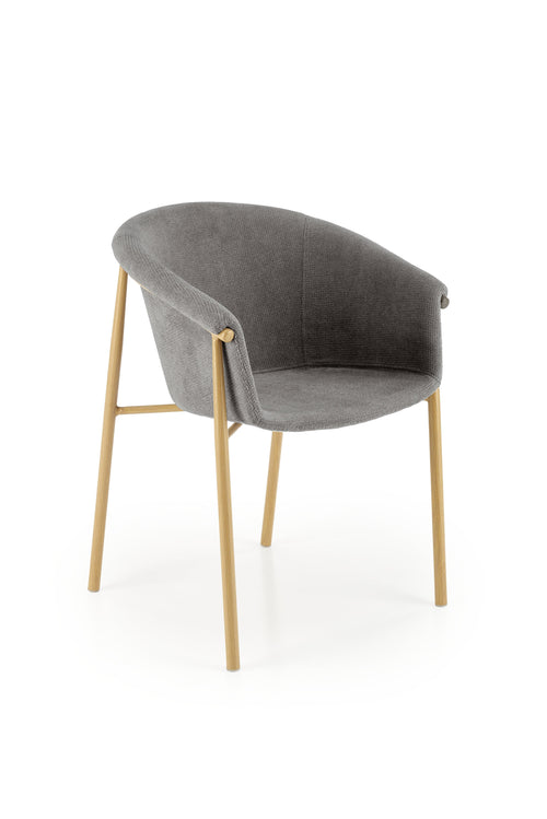 Scaun tapitat cu stofa si picioare metalice, K489 Gri / Stejar, l59xA56xH80 cm