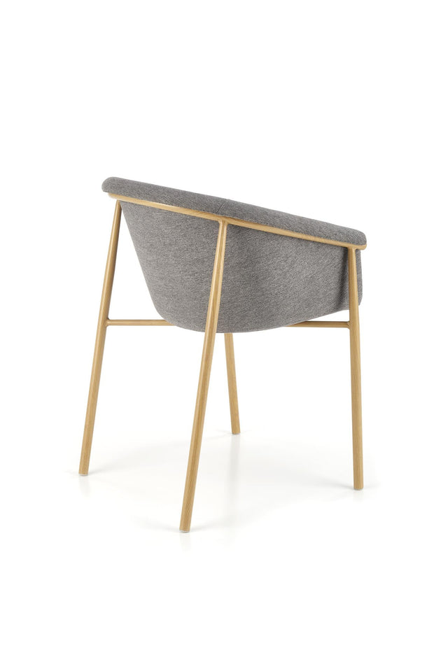 Scaun tapitat cu stofa si picioare metalice, K489 Gri / Stejar, l59xA56xH80 cm (5)