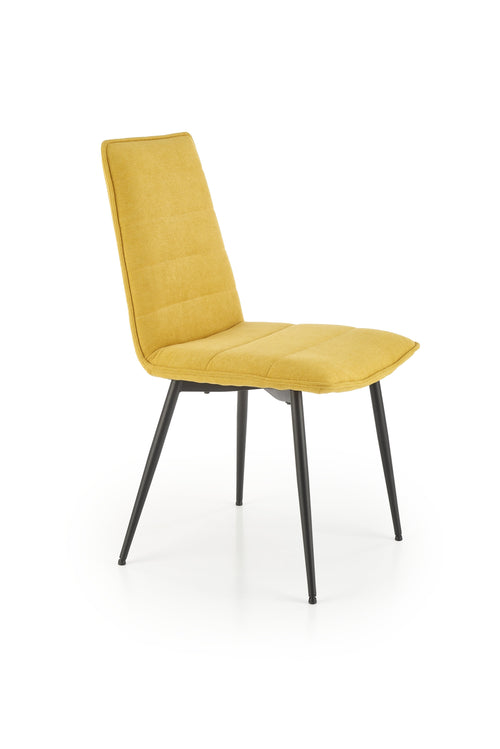 Scaun tapitat cu stofa si picioare metalice, K493 Galben / Negru, l47xA60xH92 cm