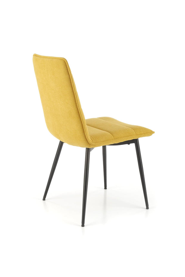 Scaun tapitat cu stofa si picioare metalice, K493 Galben / Negru, l47xA60xH92 cm (4)