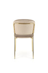 Scaun tapitat cu stofa si picioare metalice, K499 Velvet Bej / Auriu, l47xA56xH85 cm (1)