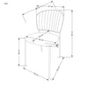 Scaun tapitat cu stofa si picioare metalice, K499 Velvet Bej / Auriu, l47xA56xH85 cm (2)