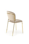 Scaun tapitat cu stofa si picioare metalice, K499 Velvet Bej / Auriu, l47xA56xH85 cm (4)