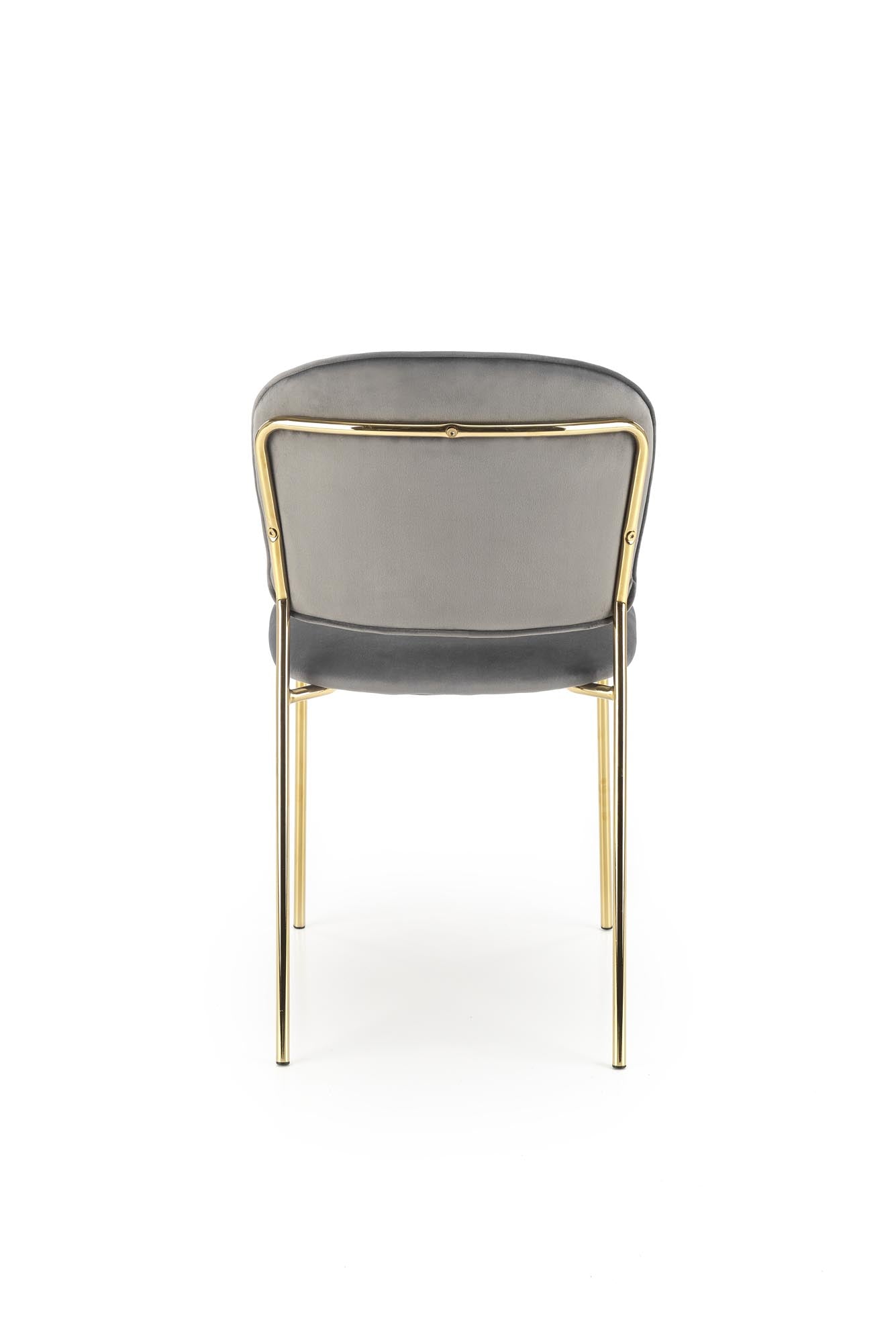 Scaun tapitat cu stofa si picioare metalice, K499 Velvet Gri / Auriu, l47xA56xH85 cm (1)