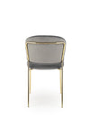 Scaun tapitat cu stofa si picioare metalice, K499 Velvet Gri / Auriu, l47xA56xH85 cm (1)