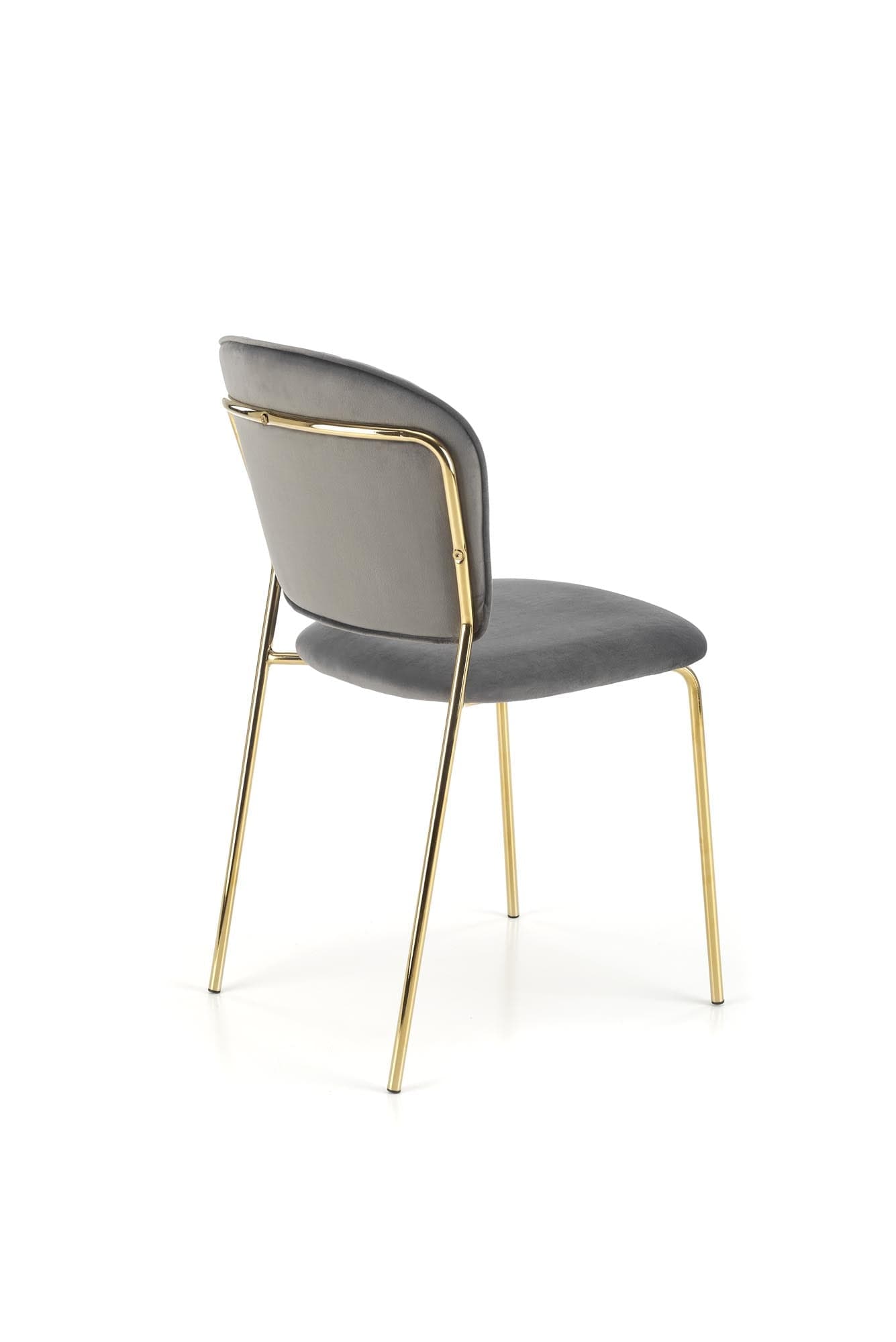 Scaun tapitat cu stofa si picioare metalice, K499 Velvet Gri / Auriu, l47xA56xH85 cm (3)