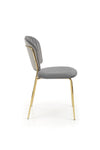 Scaun tapitat cu stofa si picioare metalice, K499 Velvet Gri / Auriu, l47xA56xH85 cm (4)