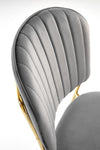 Scaun tapitat cu stofa si picioare metalice, K499 Velvet Gri / Auriu, l47xA56xH85 cm (5)