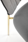 Scaun tapitat cu stofa si picioare metalice, K499 Velvet Gri / Auriu, l47xA56xH85 cm (6)