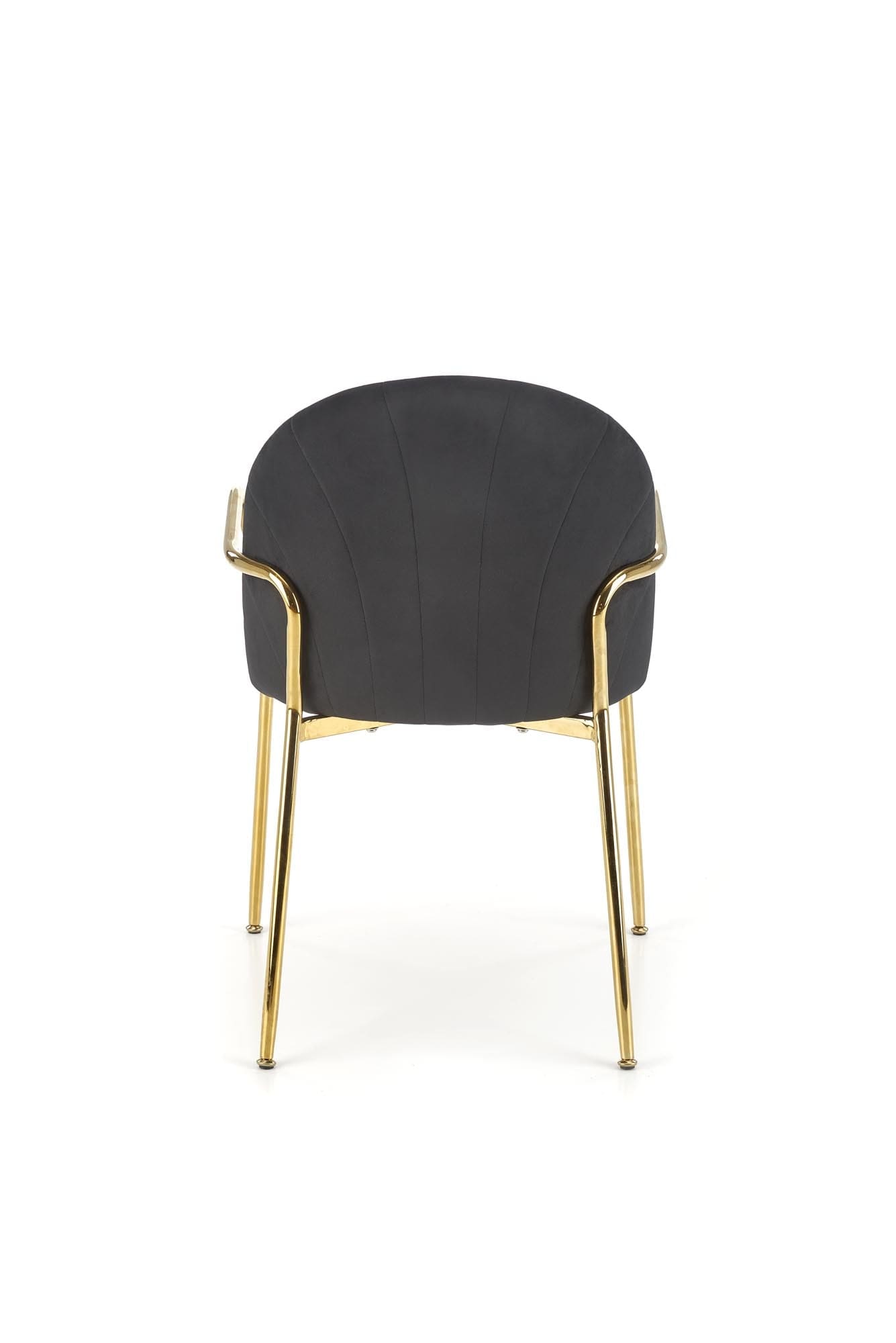 Scaun tapitat cu stofa si picioare metalice, K500 Velvet Bej / Auriu, l53xA57xH80 cm (2)