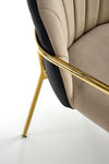 Scaun tapitat cu stofa si picioare metalice, K500 Velvet Bej / Auriu, l53xA57xH80 cm (6)