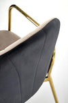 Scaun tapitat cu stofa si picioare metalice, K500 Velvet Bej / Auriu, l53xA57xH80 cm (7)