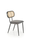 Scaun tapitat cu stofa si picioare metalice, K503 Velvet Gri / Negru, l53xA60xH84 cm
