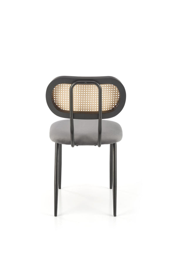 Scaun tapitat cu stofa si picioare metalice, K503 Velvet Gri / Negru, l53xA60xH84 cm (1)