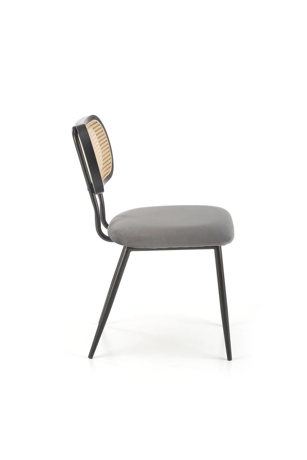 Scaun tapitat cu stofa si picioare metalice, K503 Velvet Gri / Negru, l53xA60xH84 cm (3)