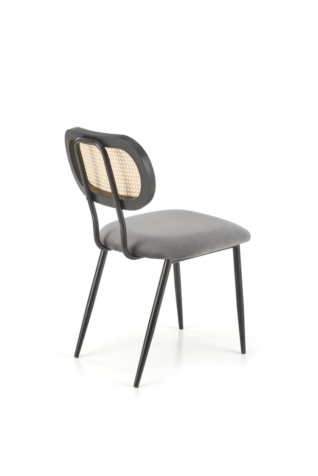 Scaun tapitat cu stofa si picioare metalice, K503 Velvet Gri / Negru, l53xA60xH84 cm (4)
