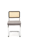 Scaun tapitat cu stofa si picioare metalice, K504 Velvet Gri / Crom / Natural, l53xA60xH84 cm (1)