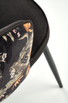 Scaun tapitat cu stofa si picioare metalice, K506 Velvet Multicolor / Negru, l55xA60xH82 cm (5)