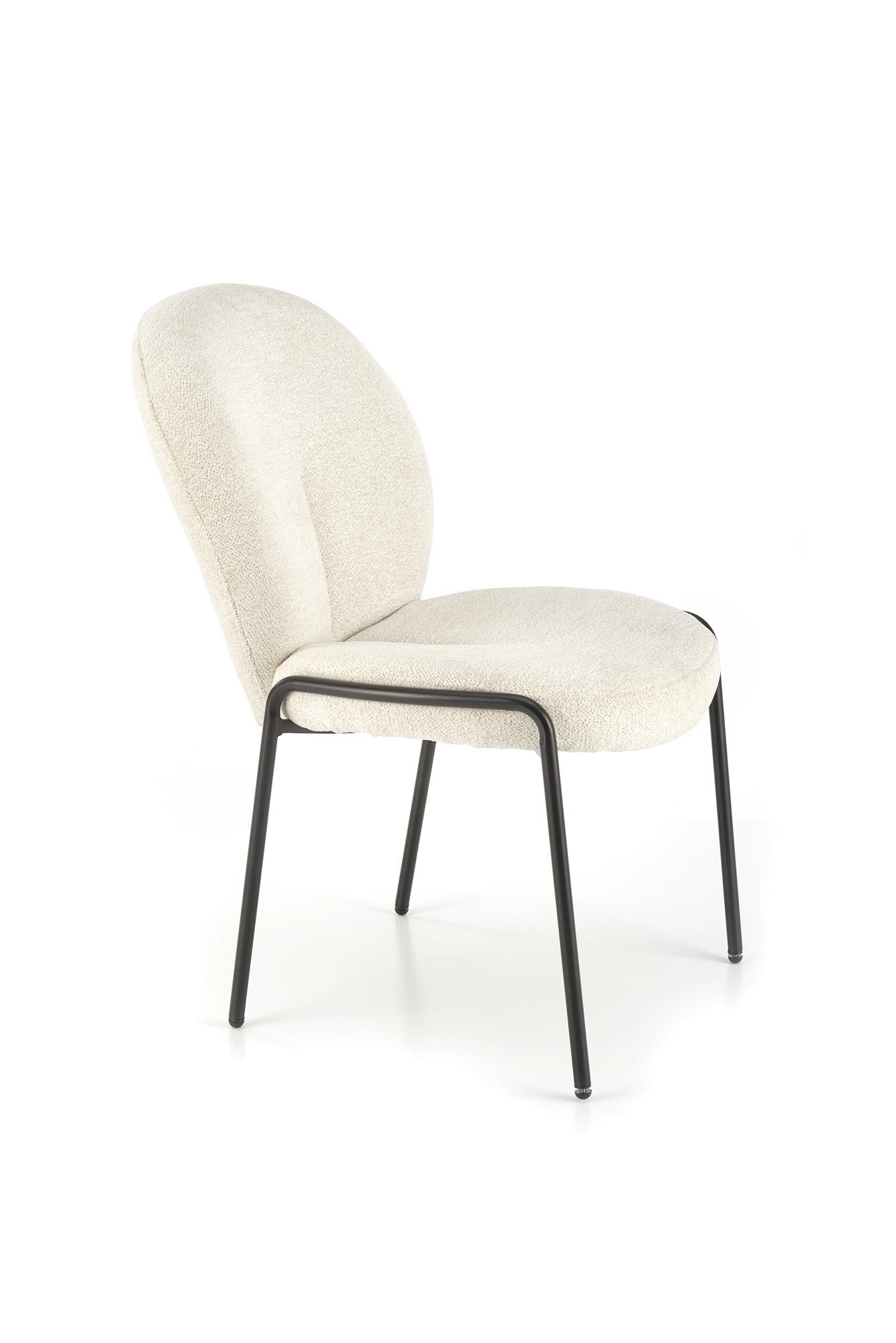 Scaun tapitat cu stofa si picioare metalice, K507 Crem / Negru, l55xA71xH87 cm (5)