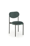 Scaun tapitat cu stofa si picioare metalice, K509 Velvet Verde Inchis / Negru, l42xA48xH80 cm