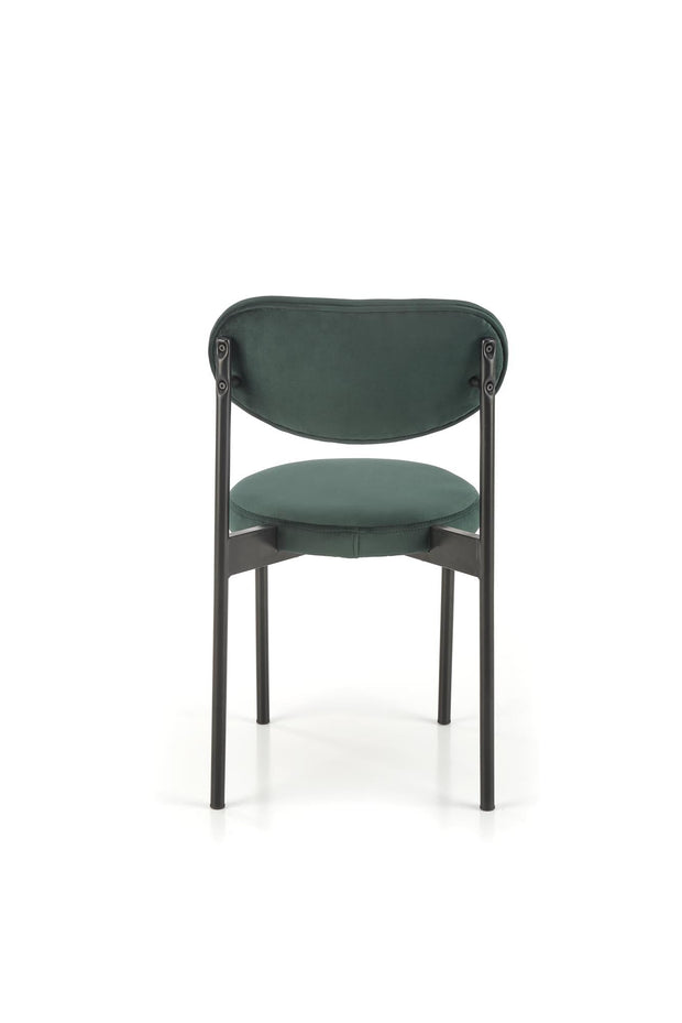 Scaun tapitat cu stofa si picioare metalice, K509 Velvet Verde Inchis / Negru, l42xA48xH80 cm (1)