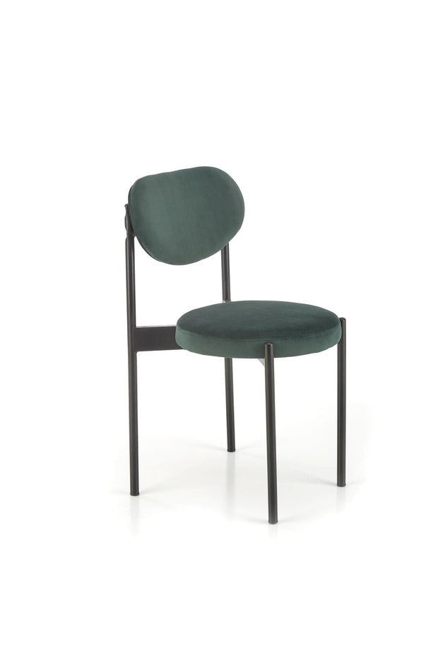 Scaun tapitat cu stofa si picioare metalice, K509 Velvet Verde Inchis / Negru, l42xA48xH80 cm (4)