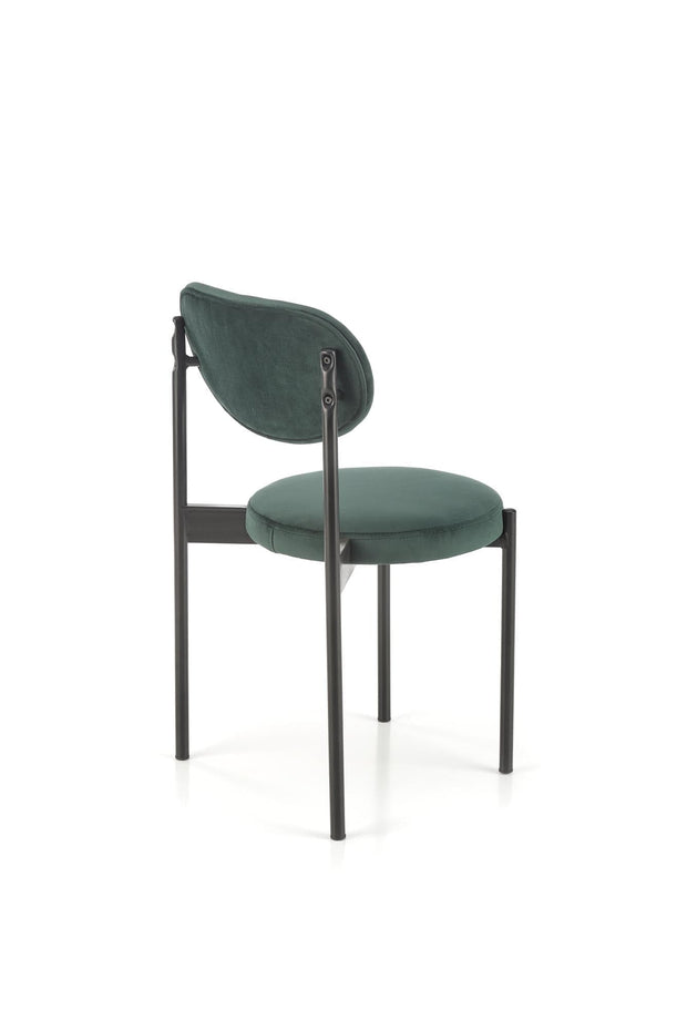 Scaun tapitat cu stofa si picioare metalice, K509 Velvet Verde Inchis / Negru, l42xA48xH80 cm (5)