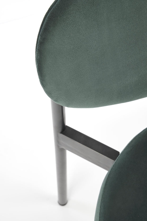 Scaun tapitat cu stofa si picioare metalice, K509 Velvet Verde Inchis / Negru, l42xA48xH80 cm (6)