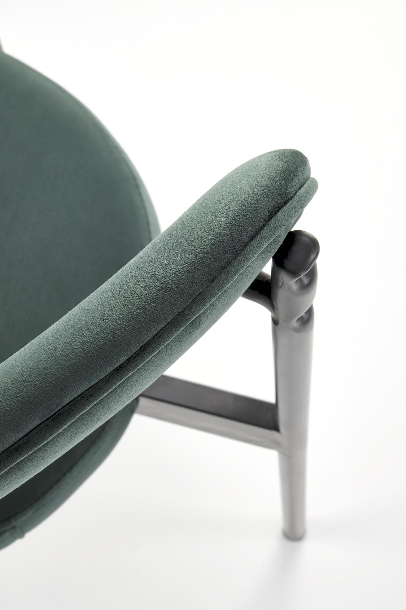 Scaun tapitat cu stofa si picioare metalice, K509 Velvet Verde Inchis / Negru, l42xA48xH80 cm (7)