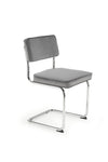 Scaun tapitat cu stofa si picioare metalice, K510 Velvet Gri / Crom, l49xA55xH85 cm