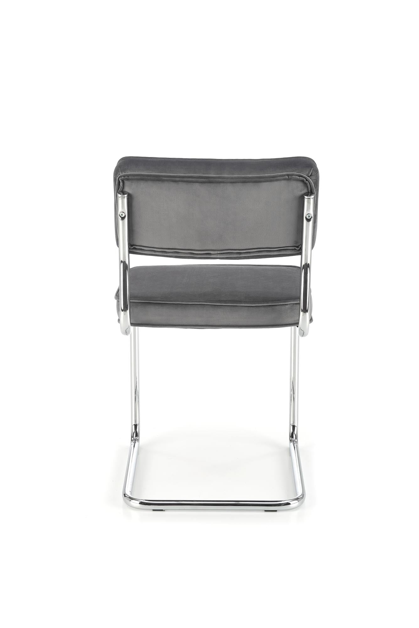 Scaun tapitat cu stofa si picioare metalice, K510 Velvet Gri / Crom, l49xA55xH85 cm (1)