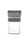 Scaun tapitat cu stofa si picioare metalice, K510 Velvet Gri / Crom, l49xA55xH85 cm (1)