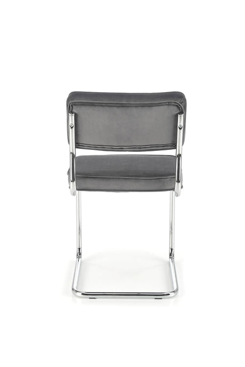 Scaun tapitat cu stofa si picioare metalice, K510 Velvet Gri / Crom, l49xA55xH85 cm (1)